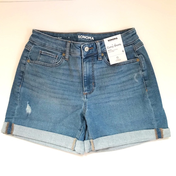 SONOMA High Rise Curvy Jean Shorts Women’s Size 4 - Picture 1 of 16